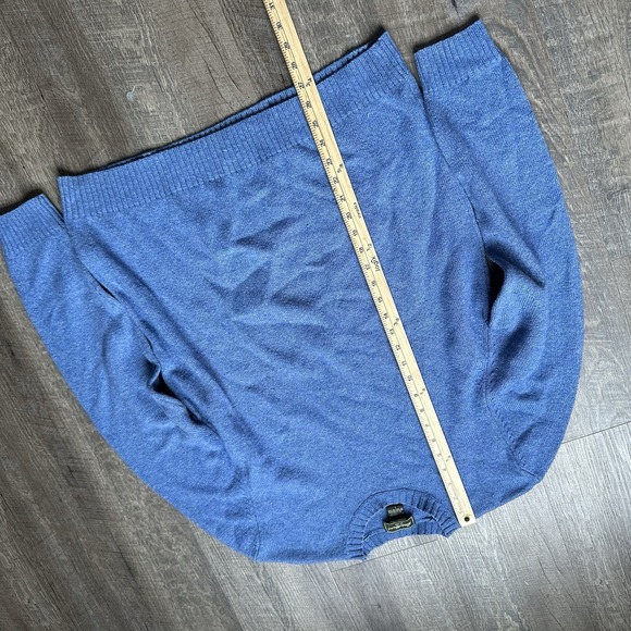 Eddie Bauer Mens Blue Sweater L Crewneck Lambswool Mix  Pullover Warm Soft - Picture 5 of 7